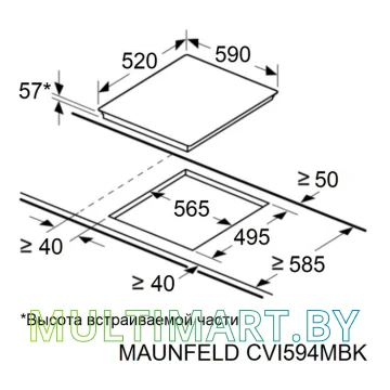 Индукционная варочная панель MAUNFELD CVI594MBK картинка 7